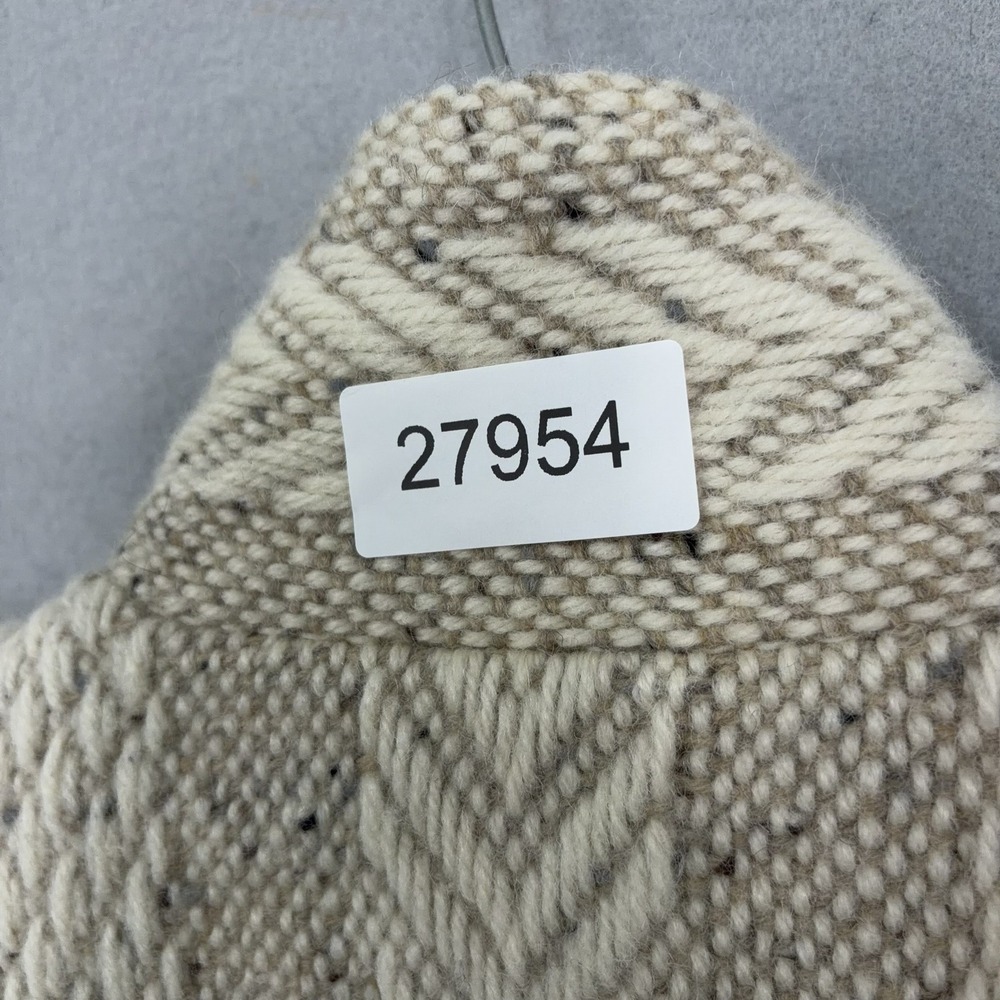 Branigan Weavers Jacket Womens XL Cream Geometric Wool Zip Up Irish Cottagecore - Picture 9 of 9